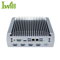 Iwill H110 Puce PC industriel sans ventilateur Dual LAN 6 COM avec fonction CAN Ordinateur embarqué Stock Boîtier en alliage d'aluminium