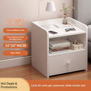 Wholesale Bulk Order Eco-Friendly Durable Cream Style Modern <b>Bedside</b> <b>Cabinet</b> Storage for Bedroom Living Room Hotel Apartment - Product Image 3