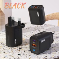 Nuevo 12W QC3.0 Luz LED Tipo-C Puerto USB Cargador Auricular UE EE. UU. Reino Unido Adaptador de cargador de teléfono móvil estándar para teléfono móvil