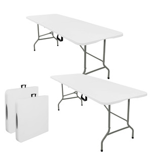 Outdoor Furniture Supplier <b>Folding</b> Half Portable White 6FT <b>Table</b> Outdoor <b>Table</b> for Parties Backyard Events - Product Image 1