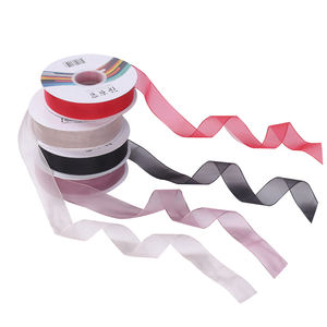 100% البوليستر الساتان الأورجانزا شريط حرير اليد مصبوغ الشيفون الشريط لكعكة مربع التفاف - Product Image 5