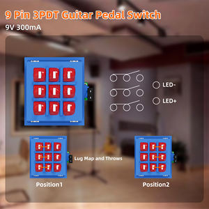 Pédale de guitare 3PDT avec interrupteur à pédale à <span class=keywords><strong>anneau</strong></span> LED, interrupteur à verrouillage à 9 broches, type de borne à souder - Product Image 5