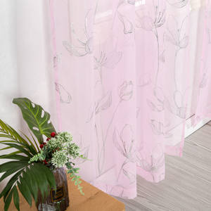 Romantico <span class=keywords><strong>rosa</strong></span> metallic silver stampato commercio all'ingrosso di <span class=keywords><strong>tende</strong></span> <span class=keywords><strong>trasparenti</strong></span> per soggiorno - Product Image 2