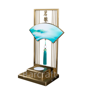 Portabottiglie glorificatore in acciaio inossidabile personalizzato stile cinese espositore a LED per degustazione di liquori per feste presentatore di bottiglie di vino - Product Image 6