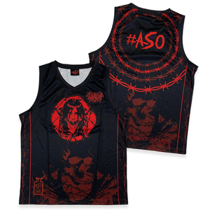 Uniforme de Baloncesto Personalizado con Sublimación, Diseño de Camiseta Deportiva Negra con Cuello en V - Product Image 1