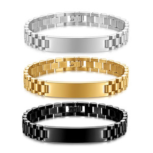 Bracelet manchette tendance 10MM en acier titane unisexe, bijou cadeau, couleurs argent, or, noir - Product Image 1
