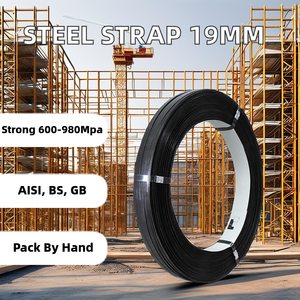 Chất lượng cao 19mm thép cường lực đóng đai băng màu xanh đen sơn đóng gói thủ công ứng dụng sản phẩm thép carbon mới - Product Image 3