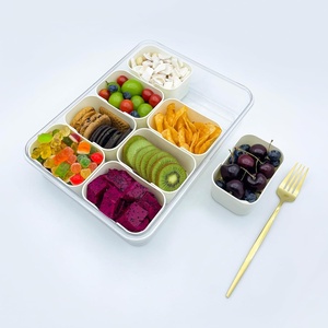 Plateau de service compartimenté, boîte à collation, conteneur à charcuterie, <span class=keywords><strong>organisateur</strong></span> transparent pour bonbons, fruits, voyages, fêtes, pique-niques - Product Image 4