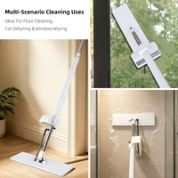 Mopa Plana Húmeda con Sistema de Retorno Automático y Sin Necesidad de Lavado Manual, para Limpieza del Hogar y Comercial, para Limpieza de Suelos