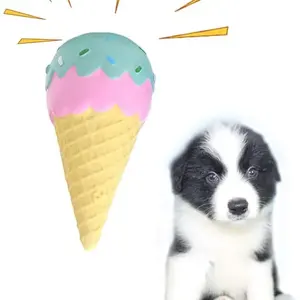 Ice Cream Skin Mouth Cute Shape Latex Dog Toy Interactive Training Toys Pet Squeaky Molars Dog Chew Toy