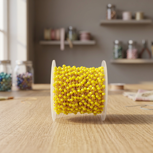 Chapelet tendance fait main en calcédoine jaune avec perles, chaîne en CZ, connecteurs en laiton plaqué or et agate, forme rondelle, composants de bijoux - Product Image 3