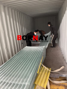 Panneau renforcé en fibre de verre, panneau ondulé en PRV, panneaux de toiture en plastique pour l'extérieur, pour les puits de lumière des centres commerciaux, les auvents d'hôtels - Product Image 3