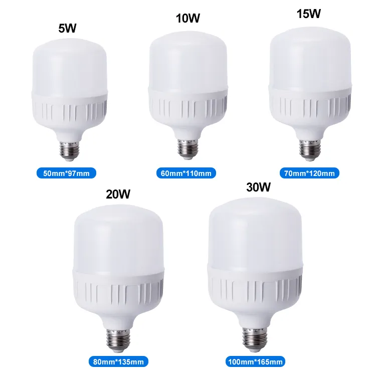 Electric Energy Saving Light E27 3W/5W/10W/15W/20W/30W Flicker Free Led Bulb High Brightness T Shape Led Bulb