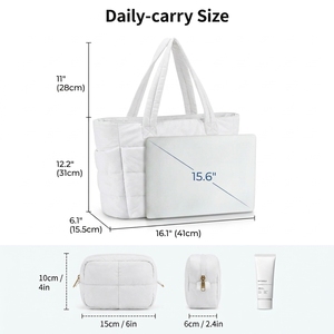 Borsa tote imbottita in nylon <span class=keywords><strong>per</strong></span> donna, borsa tote imbottita <span class=keywords><strong>per</strong></span> lavoro, infermiera, insegnante, borsa a tracolla trapuntata <span class=keywords><strong>per</strong></span> viaggi, palestra, regali - Product Image 5