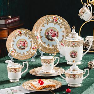 Juego de café y juego de té de cerámica creativo azul-verde europeo más vendido personalizado - Product Image 2