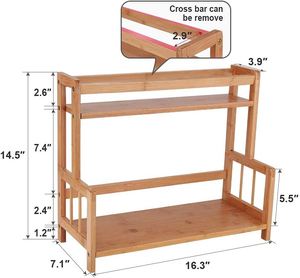 Eco Friendly Products 2023 Bamboo Spice Rack Organizer <b>Kitchen</b> Organizer for Bottles Jars Space Saving - Product Image 2