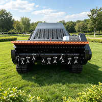 Tondeuse à gazon électrique télécommandée sur chenilles avec batterie LiFePO4, lame à marteau, pour pentes
