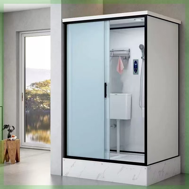 Modern Style Rectangle Tray Waterproof Aluminium Prefab Bathroom Unit Tempered Glass Steam Shower Room Modern Shower Enclosures