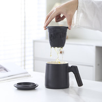 Tasse à thé en céramique moderne avec couvercle, anti-fuite, mug de bureau, en stock, vente en gros, cadeau souvenir