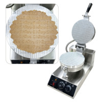 Machine à gaufres en aluminium avec logo personnalisé, en acier inoxydable, pour cornets de crème glacée molle, avec 110V ou 220V