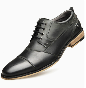 Chaussures habillées marron vernies à bout pointu pour hommes, à lacets, talon bas empilé, élégantes, pour le bureau, les affaires, les mariages, vente en gros - Product Image 4