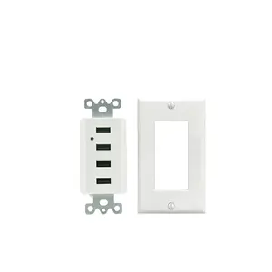 Genéricos 3.1A 4 Portas USB Tomada de parede Carregador Painel Elétrico Power Outlet (White)