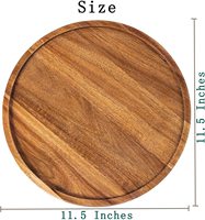 Plateau en bois en détresse de plateau de bougeoir en bois rond rustique pour bougie