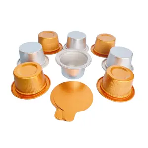 40ML sliver&gold color round alu foil container sauce sealing cup lid can be printing