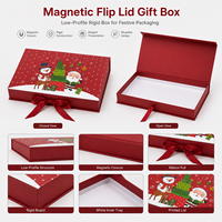 Boîte cadeau rigide à fermeture magnétique personnalisée avec ruban, couvercle à rabat, emballage en papier pour Noël, cosmétiques, bijoux, coffrets cadeaux