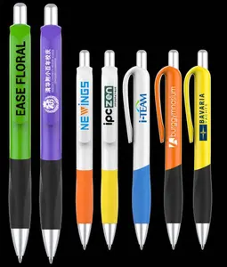 Groothandel geen minimum custom logo boligrafos rood blauw oranje groen geel wit pennen met custom logo