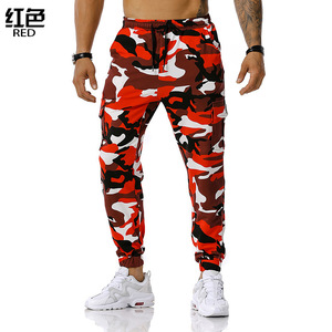 2025 nouveaux hommes XL <span class=keywords><strong>taille</strong></span> épissage Camouflage pantalons de survêtement Baggy Fitness <span class=keywords><strong>pantalon</strong></span> <span class=keywords><strong>taille</strong></span> élastique coupe ample Style décontracté <span class=keywords><strong>toile</strong></span> colorée - Product Image 2