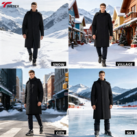 Parka d'hiver longue pour homme TIMETEX, à capuche, imperméable, coupe-vent, rembourrée, thermique, grandes tailles, vente en gros OEM