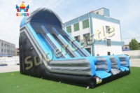Toboggan gonflable géant commercial à double piste pour la location d'événements et de fêtes