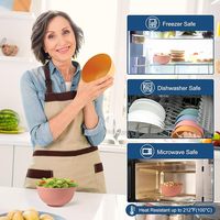 Bols à céréales en paille de blé incassables - Bols à soupe et à salade compatibles micro-ondes et lave-vaisselle, lot de 8