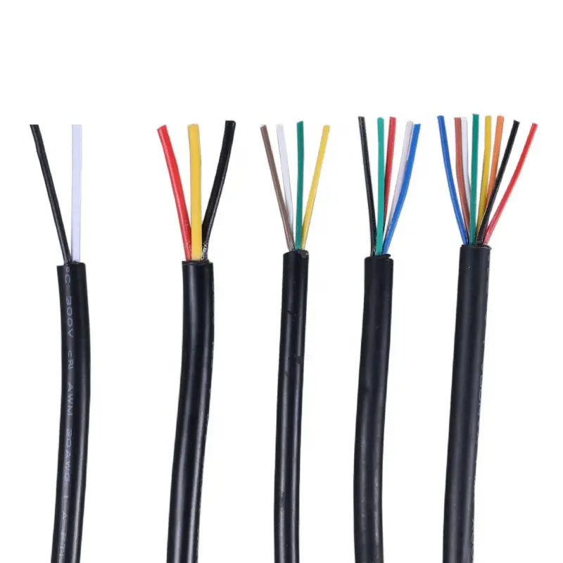 AWM 2464 Câble blindé en PVC 18/20/22/24/26/28 AWG 2 Core 3 Core 4 Core