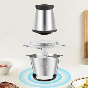 Automatic 300W 2L Multifunctional <b>Vegetable</b> <b>Chopper</b> <b>Electric</b> Stainless Steel Meat Grinder - Product Image 3