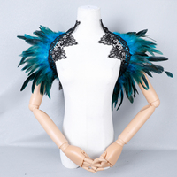 Chal de Plumas Gótico Unisex, Suave, Cosido a Mano, Color Personalizado, Talla Personalizada, para Bodas, Pasarela, Cosplay, Halloween, Fiestas de Baile