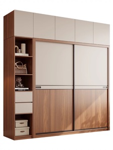 Personalizada hacer dormitorio moderno de madera maciza armario de diseño ropa de casa puerta corredera armario muebles de diseño - Product Image 6