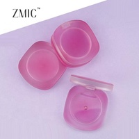 Étui portable givré violet rose pour fards à paupières, étui compact carré pour cosmétiques, mini palette de blush, conteneur et emballage pour correcteur