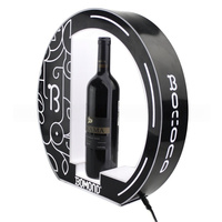Présentoir à vin autoportant moderne en acrylique lumineux, facile à assembler, robuste, avec éclairage LED rechargeable, pour exposition de vins étrangers