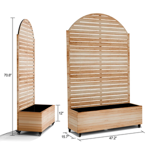 Jardinière en métal sur mesure avec treillis pour l'intimité extérieure, jardinière mobile avec écran de confidentialité à persiennes, couverture de climatiseur pour patio - Product Image 2