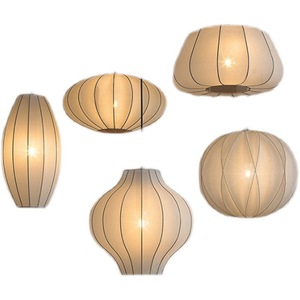 Japanese Wabi Sabi Chandelier Round E27 Led Pendant <b>Light</b> For <b>Dining</b> Room Tea Room Zen Style Lighting Fixture - Product Image 2