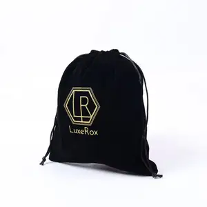 Wholesale Small Jewelry Packing Pouch With Logo Custom Drawstring Gift Velvet Bag Earrings Necklace Pouch Bag