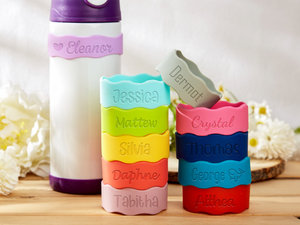 Etichette Personalizzate in Silicone per Bottiglie, Targhette con Nome per Bottiglie d'Acqua, Regalo di Compleanno, Etichette Scolastiche - Product Image 3
