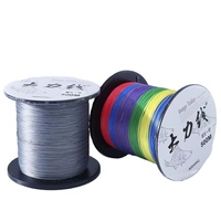 Fil de pêche de ligne 8 série 8, 500m, résistant à l'usure, en soie brute, ligne de pêche en mer, Super résistante à l'abrasion, sans fuzz
