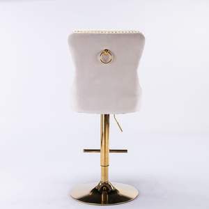 Tabourets de bar modernes en velours DB A&A, hauteur réglable 27-35 pouces, base pivotante en métal pour style farmhouse - Product Image 6