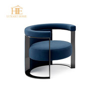 Canapé rond individuel de luxe en velours noir, chaise de loisirs moderne, mobilier design pour salon – Offre spéciale