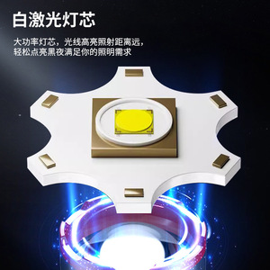 Cob Side Light <b>Flashlight</b> <b>Rechargeable</b> Aluminum Alloy Zoomable Outdoor Led Lighting With Dimmer Changeable Color - Product Image 3