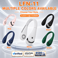 Ventilateur de cou pliable avec écran numérique, 3600 mAh, trois vitesses, mains libres, longue durée, pour les trajets quotidiens, la randonnée en plein air, LFN-11