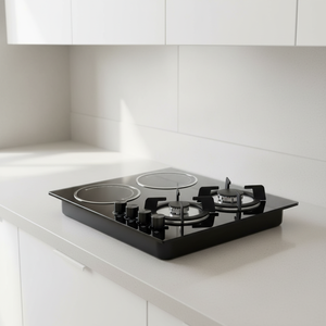 Table de cuisson multifonction intégrée à deux brûleurs gaz et deux plaques électriques, avec une efficacité énergétique de classe A, pour usage hôtelier et domestique - Product Image 3